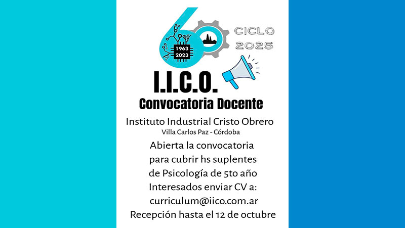 Convocatoria Docente IICO - octubre 2025